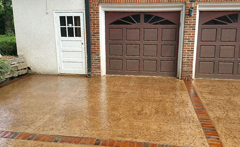 Stamped & Stained Colored Concrete Driveway